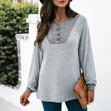 Load image into Gallery viewer, S/M/L/XL Pullovers Blouse Shirts Splice Women&#39;s Tops O-neck Loose 2021 Casual Tops Comfy New Female Tee Shirt Blusas Feminina