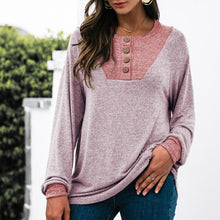 Load image into Gallery viewer, S/M/L/XL Pullovers Blouse Shirts Splice Women&#39;s Tops O-neck Loose 2021 Casual Tops Comfy New Female Tee Shirt Blusas Feminina