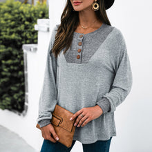 Load image into Gallery viewer, S/M/L/XL Pullovers Blouse Shirts Splice Women&#39;s Tops O-neck Loose 2021 Casual Tops Comfy New Female Tee Shirt Blusas Feminina