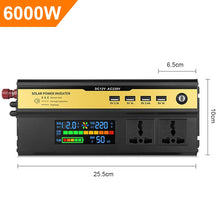 Load image into Gallery viewer, Peak 6000W Car Power Inverter DC 12V To AC 220V Transformer with USB Universal Socket Charger Modified Sine Wave Inverter
