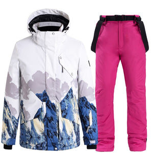 2022 New Women's Ski Jackets And Pants Set Windproof Waterproof Snowsuit Winter Warm Snowboarding Ski Suits