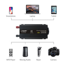 Load image into Gallery viewer, Car Inverter 12V 220V Power 500W/1500W/2000W Converter 2 USB EU Socket Webasto 12 Volts auto Inversor12v 220 v Transformer Solar