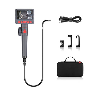 6mm Lens 2 Way 180 Degree Articulating Industrial Endoscope 1080P Auto Car Repair Steering Borescope with 6 LED  4.3 " IPS LCD