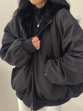 Load image into Gallery viewer, Winter 2022 New Cashmere Thickening Hooded Short Coat On Both Sides Lamb Wool Cotton Coat Cotton Women&#39;s Wear Chaquetas  Y2k Trf