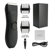 Load image into Gallery viewer, Men&#39;s Electric Groin Hair Trimmer Pubic Hair Trimmer Body Grooming Clipper for Men Bikini Epilator Rechargeable Shaver Razor