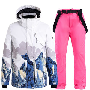 2022 New Women's Ski Jackets And Pants Set Windproof Waterproof Snowsuit Winter Warm Snowboarding Ski Suits