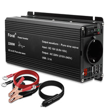Load image into Gallery viewer, Pure Sine Wave Inverter DC 12V to AC 220V 230V 1500W/2200W/2600W Voltage Transfer Converter Universal EU Socket Auto Accessories