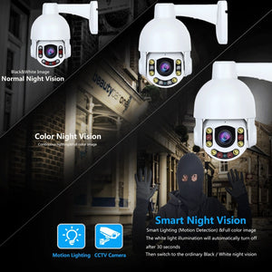 5MP Security IP Camera Wifi 4K 8MP PTZ Dome POE Full Metal 5X Zoom Two Way Audio SD Card Slot Smart IR Humanoid Auto tracking