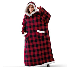 Load image into Gallery viewer, 2022 Super Long Flannel Blanket with Sleeves Winter Hoodies Sweatshirt Women Men Pullover Fleece Giant TV Blanket Oversized New