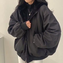 Load image into Gallery viewer, Winter 2022 New Cashmere Thickening Hooded Short Coat On Both Sides Lamb Wool Cotton Coat Cotton Women&#39;s Wear Chaquetas  Y2k Trf