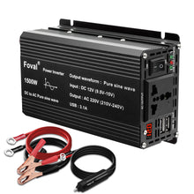 Load image into Gallery viewer, Pure Sine Wave Inverter DC 12V to AC 220V 230V 1500W/2200W/2600W Voltage Transfer Converter Universal EU Socket Auto Accessories