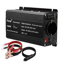 Load image into Gallery viewer, Pure Sine Wave Inverter DC 12V to AC 220V 230V 1500W/2200W/2600W Voltage Transfer Converter Universal EU Socket Auto Accessories