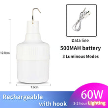 Load image into Gallery viewer, Portable Emergency Lights Rechargeable LED Lantern Mobile Tent Lampwith Hook for Camping Fishing Patio Porch Garden Lighting