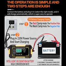 Load image into Gallery viewer, 6A 12V Digital Car Battery Charger Fully Automatic Repair Charge For Car Motorcycle SUV Stea Battery Charger 12v Fully Automatic