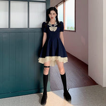 Load image into Gallery viewer, Sailor Collar Ruffles Lolita Dress Women Sweet Lace Up Dresses Japanese Harajuku Female Korean Kawaii Cute Vestidos 2022 Summer