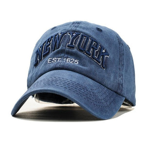 Sand washed 100% cotton baseball cap hat for women men vintage dad hat NEW YORK embroidery letter outdoor sports caps