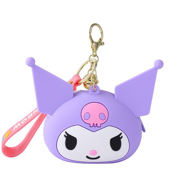 Sanrio Hello Kitty Coin Purse Kawaii Kuromi Hello Kitty Wallet Cute Keychain Pendant Silicone Bag Cartoon Pvc Waterproof Wallet