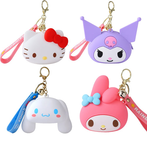 Sanrio Hello Kitty Coin Purse Kawaii Kuromi Hello Kitty Wallet Cute Keychain Pendant Silicone Bag Cartoon Pvc Waterproof Wallet