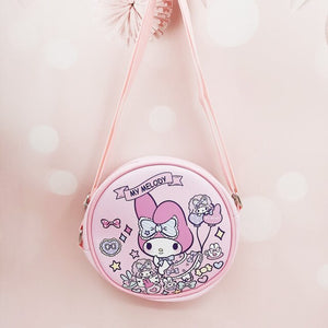Sanrio Kawaii Cinnamon Roll Kuromi My Melody Pu Waterproof Slung Shoulder Bag Storage Small Square Bag