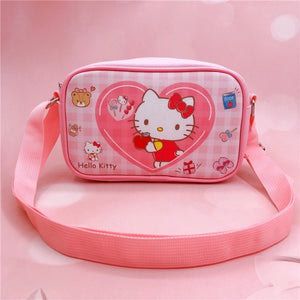 Sanrio Kawaii Cinnamon Roll Kuromi My Melody Pu Waterproof Slung Shoulder Bag Storage Small Square Bag