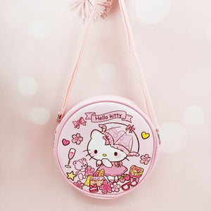 Sanrio Kawaii Cinnamon Roll Kuromi My Melody Pu Waterproof Slung Shoulder Bag Storage Small Square Bag