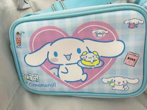 Sanrio Kawaii Cinnamon Roll Kuromi My Melody Pu Waterproof Slung Shoulder Bag Storage Small Square Bag