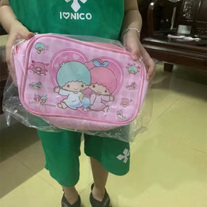 Sanrio Kawaii Cinnamon Roll Kuromi My Melody Pu Waterproof Slung Shoulder Bag Storage Small Square Bag