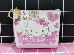 Sanrio Wallet Cheap Kawaii Cinnamoroll MyMelody Kuromi Pachacco Cartoon Leather Card Holder Cute Coin Purse Phone Case For Women