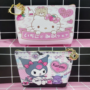 Sanrio Wallet Cheap Kawaii Cinnamoroll MyMelody Kuromi Pachacco Cartoon Leather Card Holder Cute Coin Purse Phone Case For Women