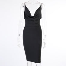 Load image into Gallery viewer, Satin Women Strap Midi Dress Stacked Backless Bodycon Sexy Streetwear Party Elegant 2021 Summer Festival Club Dresses