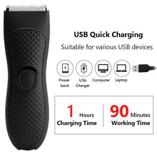 Load image into Gallery viewer, Men&#39;s Electric Groin Hair Trimmer Pubic Hair Trimmer Body Grooming Clipper for Men Bikini Epilator Rechargeable Shaver Razor