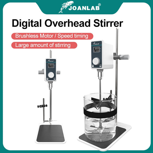 JOANLAB Official Store Mixer Lab Electric Stirrer Digital Display Overhead Stirrer Adjustable Height Lab Equipment 110V To 220V