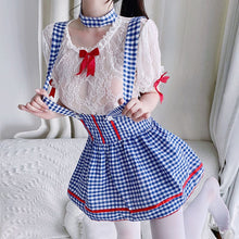 Load image into Gallery viewer, School Girl Japanese Maid Costumes Women Sexy Cosplay Lingerie Student Uniform with Miniskirt Cheerleader Outfit New