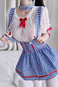 School Girl Japanese Maid Costumes Women Sexy Cosplay Lingerie Student Uniform with Miniskirt Cheerleader Outfit New