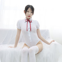 Load image into Gallery viewer, Schoolgirl White Shirt Swimsuit See Through Bodysuit Waiter Uniform Temptation Women Sexy Lingerie Anime Cosplay Exotic Costume