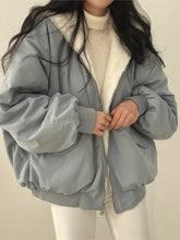 Load image into Gallery viewer, Winter 2022 New Cashmere Thickening Hooded Short Coat On Both Sides Lamb Wool Cotton Coat Cotton Women&#39;s Wear Chaquetas  Y2k Trf