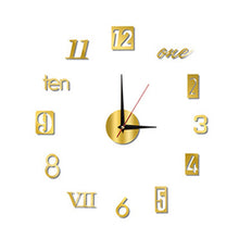 Load image into Gallery viewer, 2022 New 3D Roman Numeral Acrylic Mirror Wall Clock Sticker Fashion DIY Quartz Clocks Watch Home Decoration Living Room Stickers