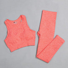 Load image into Gallery viewer, Seamless Gym Suit Female Fitness Yoga Suit Sports Suit High Waist Leggings + Prone Sling/vest Suit Sports Suit