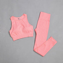 Load image into Gallery viewer, Seamless Gym Suit Female Fitness Yoga Suit Sports Suit High Waist Leggings + Prone Sling/vest Suit Sports Suit