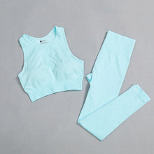 Load image into Gallery viewer, Seamless Gym Suit Female Fitness Yoga Suit Sports Suit High Waist Leggings + Prone Sling/vest Suit Sports Suit