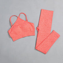 Load image into Gallery viewer, Seamless Gym Suit Female Fitness Yoga Suit Sports Suit High Waist Leggings + Prone Sling/vest Suit Sports Suit