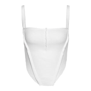 See-through Crop Top for Womens Camisole Fashionable Chic Rib Knit Basic Tank Top Cropped Wear Female Summer Slim Caims