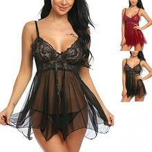 Load image into Gallery viewer, Sexy Babydoll Dress Female Plus Size Sexy Pajamas Dress Lace Lingerie Set Sexy Babydoll Dress Striptease Costume  Woman Skirts