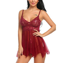 Load image into Gallery viewer, Sexy Babydoll Dress Female Plus Size Sexy Pajamas Dress Lace Lingerie Set Sexy Babydoll Dress Striptease Costume  Woman Skirts