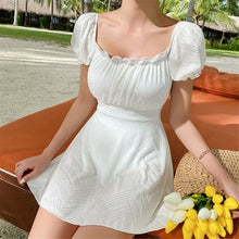 Load image into Gallery viewer, Sexy Bandage One Piece Swimsuit Women Solid Swimwear Bandage Monokini Push Up Swim Suit Skirt Trikini Pad Bathing Suit White