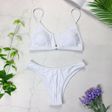 Load image into Gallery viewer, Sexy Bandeau Bikinis 2021 New V Neck Bikini Swimsuits Push Up Swimwear Female Brazilian Bikini Set Bathing Suits Biquini 3418