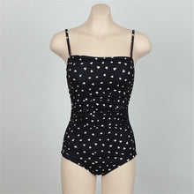 Load image into Gallery viewer, Sexy Bandeau One Piece Swimsuit Women Print Swimwear Open Back Monokini Push Up Swim Suit Korea Style Bathing Suit Pads Pleated