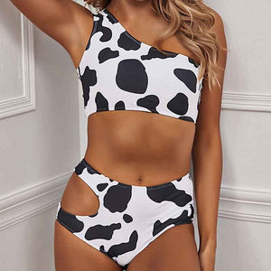 Sexy Bikini Mujer 2021 New Cow Print Swimsuit Women Two Pieces Push Up Biquini Brazilian Swimming Suit For Women Beach Swimwear
