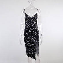 Load image into Gallery viewer, Sexy Black Chiffon Maxi Dress Sleeveless 2021 Women Vintage Spaghetti Print Summer Dresses Ladies Boho Beach Club Party Dress