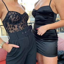 Load image into Gallery viewer, Sexy Black Lace Mesh Bodysuits Sleeveless Backless Sling Perspective Shoulder Strap Womens Jumpsuit Body 2020 New